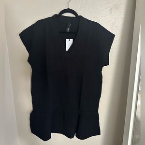 Bobi DROP SHOULDER TIERED DRESS